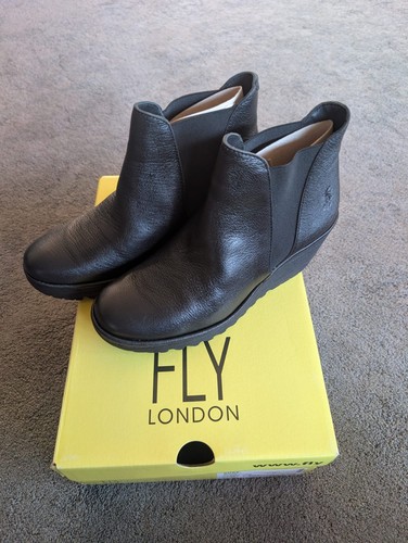 Fly london black leather - london,