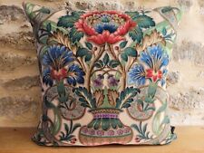Sanderson Vintage Cascacs Linen Rare & Green Velvet Fabric Cushion Cover