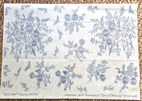 Vintage embroidery transfer - vintage,