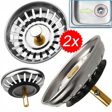 Kitchen Sink Strainer Drainer Replacement Premium Stainless Steel Waste Plug Kit