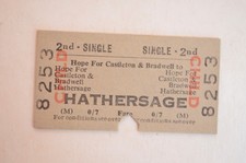 Railway Ticket BTC Hope for Castleton & Bradwell to Hathersage  2nd