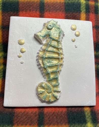Vintage chalkware seahorse - ,