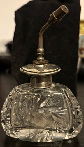 Vintage cut glass perfume - cut,