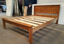 bespoke pine bed in oak finish  comes with extra strong bed slats