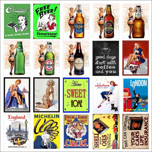 Various retro tin metal - various,