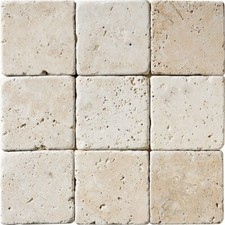 Premium Tumbled Light Travertine Wall & Floor Tiles 10 x 10 cm (4" x 4")