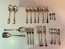 22 pieces of plated vintage silver cutlery