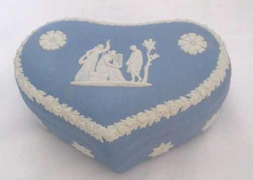 Wedgwood blue jasperware heart - wedgwood,