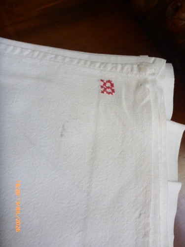 Vintage french metis linen bed - french,