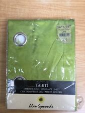 Tahiti Lined Voile Eyelet Curtains, Lime, 56 x 54-Inch