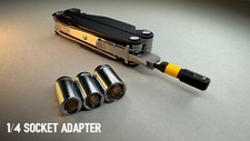 Leatherman Pictured 1/4" socket adapter + BIT DRIVER EXTENDER