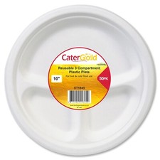 Plastic Plates 3 Compartment