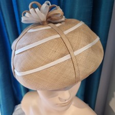 1960s Pillbox Hat Beige Edna