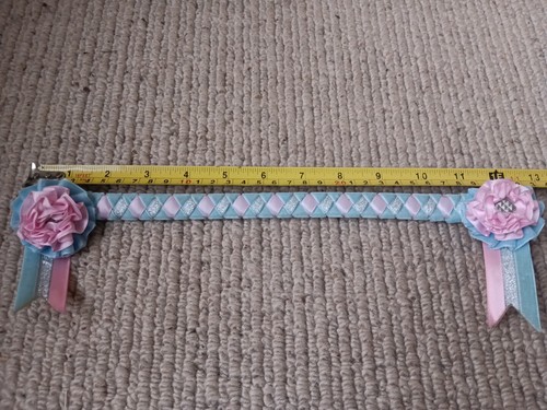 Velvet browband rosette - velvet, ends