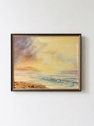 Costal sea sunset scene