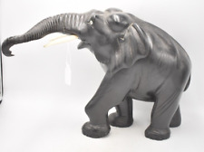 Antique Vintage Black Wood Ebony Decorative Elephant Statue Figurine – 3.9KG