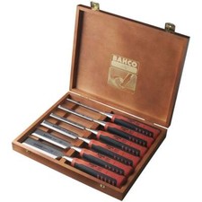 Bahco Chisel Set 424P - 6 Wood Chisels, Wooden Case,  (Bacho) Chisel Set