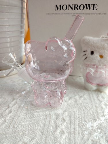 Pink cute kitty - kitty, glass