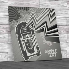 Retro Jukebox Music Box Vintageinspired Design Black White Canvas Print Large