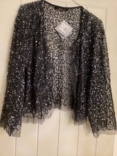 CHESCA GREY SEQUIN DRESSY JACKET  SIZE18 RRP £125  BNWT