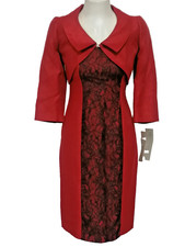 BNWT Michaela Louisa Red Black Lace Dress Jacket Size 8 Occasion Dress