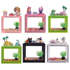 Mini Aquarium Small Betta for Tank Clear Cube for Tank for Goldfish Moss Balls