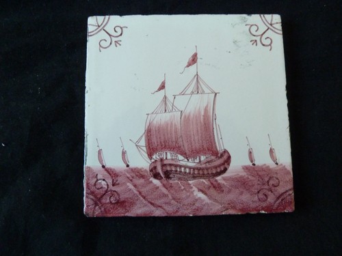 18thc dutch delft galleon - delft,