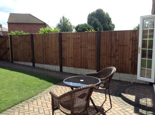 Shaped concrete fence - concrete, post