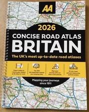 AA 2026 Concise Road Atlas Britain Spiral-Bound 4 Miles to 1 Inch Scale Pub 2025