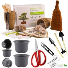 BONSAI TREE KIT. Grow 6 types seeds Gardening Gift Set plus Bonsai tools & pots 