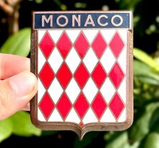 Monaco Bronze Enamel Original Vintage Car Badge
