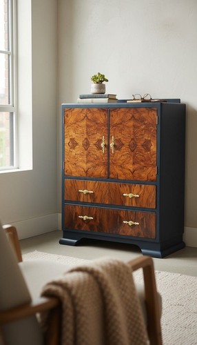 Vintage walnut dresser - vintage,