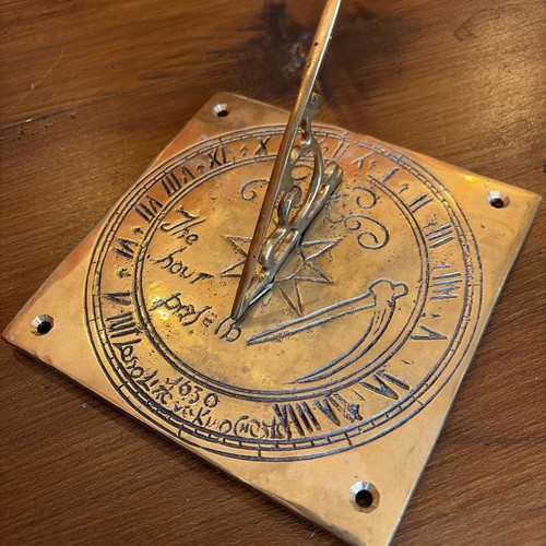 Vintage solid brass sun dial - brass,