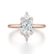 Wedding Diamond Ring 18k Rose Gold Marquise 1 Carat IGI GIA lab Grown Certified