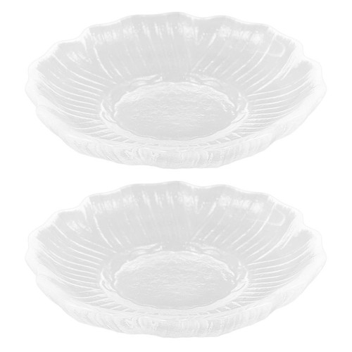 Clear glass teacup saucer - clear,
