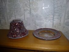 Large Yankee Candle Mosiac Red Smash Shade & Tray Only VGC Candle Not Included