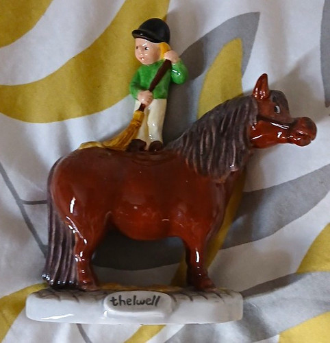 Thelwell ceramic horse rider - &,