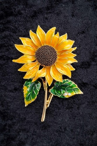 Sunflower brooch vintage - sunflower,
