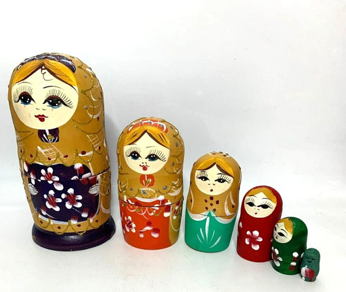 Vintage wooden russian dolls - russian,