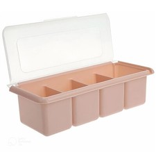 4 Compartments Seasoning Box Premium Spice Organizer Condiment Holder Container