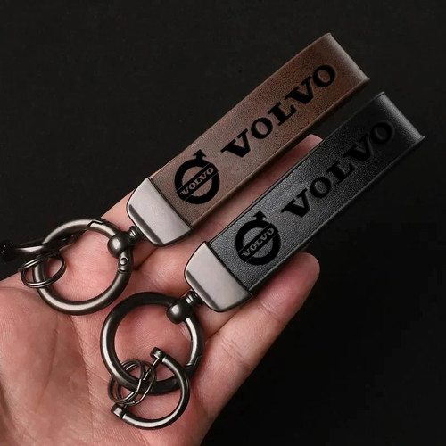 Vintage leather car keychain - leather,