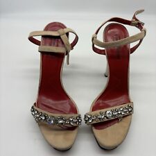 Cesare Paciotti Nude Platform Embellished Strappy Heels Platform Size EU 39 UK 6