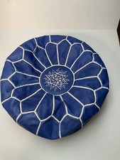 Moroccan Leather Pouf Ottoman