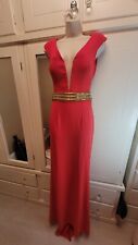 Pia Michi Red Gown Maxi Dress Size Uk 8