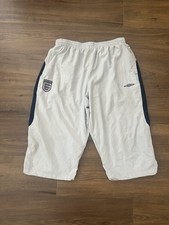 Vintage 2000s Umbro England Football Y2K Baggy Shorts Wide Leg 3/4 Length XXL