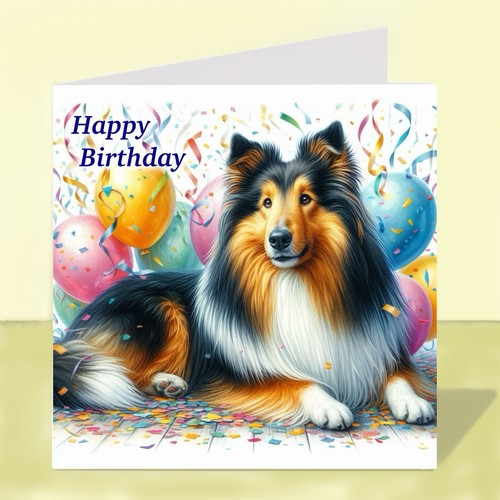 Rough collie dog birthday - collie,