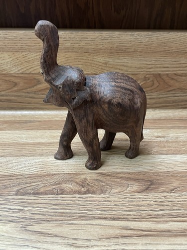 Vintage wooden elephant - wooden,