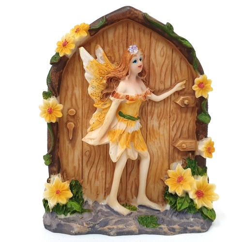 Yellow fairy door - door, ornament
