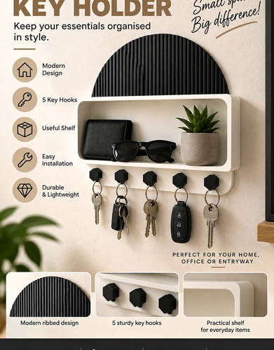 Wall mounted key holder - wall, with