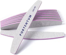 PORTENTUM 8 PCS Professional Nail Files Double Sided Emery Board for Nails 8 